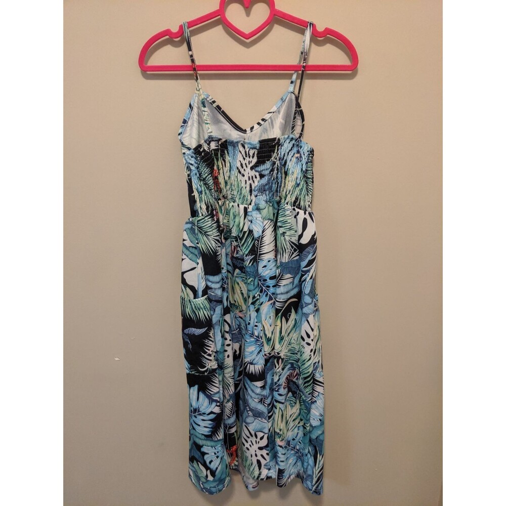 Tropical Faux Button Front Sun Dress - Picture 2 of 6